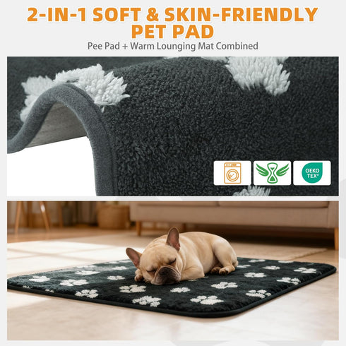 72x72in KOOLTAIL Washable & Waterproof Dog Whelping Pad for Large Dogs, Super Absorbent & Soft Warm Plush Puppy Pads
