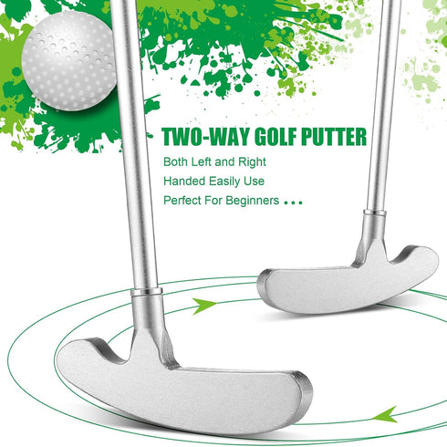 Wettarn 3 Sets Golf Clubs Mini, Two Ways Golf Putter Set for Men Women Kids with 6 Practice Golf Balls