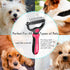 OneCut Pet Grooming Brush and Metal Comb Combo, Double Sided Deshedding Tool for Small, Medium & Large Dogs (Red)