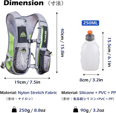 TRIWONDER 5L Hydration Pack Backpack, Marathoner Running Race Vest