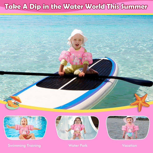 13-30/20-50/22-66lbs, Swimming MoKo Toddler Swim Vest for Kids Swim Arm Floaties Cartoon Water Wings Pool Float Vests