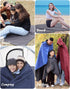 Outdoor Waterproof Camping Blanket, Hooded Fleece Windproof Blanket for Cold Weather Events