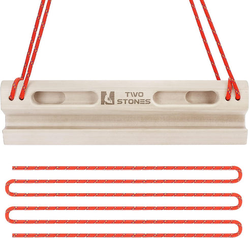 TWO STONES Portable Fingerboard, Rock Climbing Training Boards with Edges and Pockets, Indoor and Outdoor