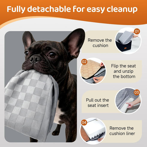VibeBay 35lbs Dog Car Seats for Small Medium Dogs Up to | Elevated Dog Booster Seat with Detachable Washable Cover