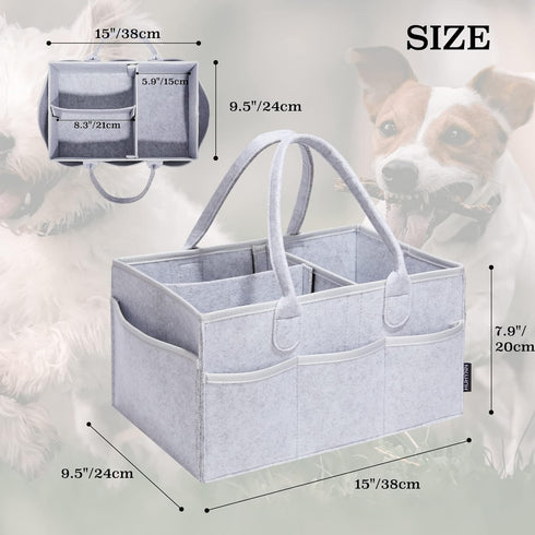 Pet Grooming Tote Bag, Organizer for Dog Grooming Supplies for Travel Outdoor (Bag ONLY) (Silver Grey)