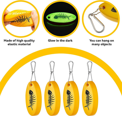 Yaomiao Floating Keychain, Oval Shaped Foam Ring, Glow in the Dark for Fishing