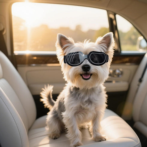 NAMSAN Dog Goggles for Small Breeds, Anti-UV Sunglasses with Elastic Straps for Eye Protection