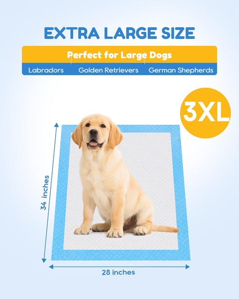 60 Count-36" 36" x XXXL Pee Pads for Dogs, Extra Large Puppy Pads, Super Absorbent Disposable Dog Training Pads, Quick