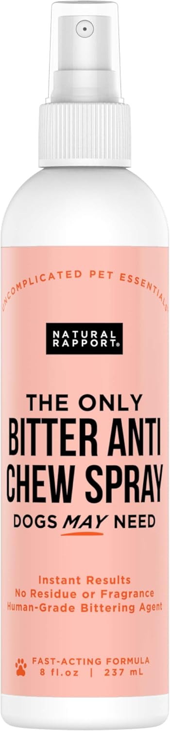 Natural Rapport Pet Anti-Chew Spray, The Only Bitter Anti-Chewing Spray Dogs May Need, 8 fl oz