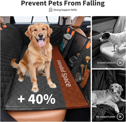 3 400lbs, HOTEAGLE Pet Car Seat Cover with Separate Hard Bottom Plates, Ideal for Car/SUV/Small Trucks, Back Seat