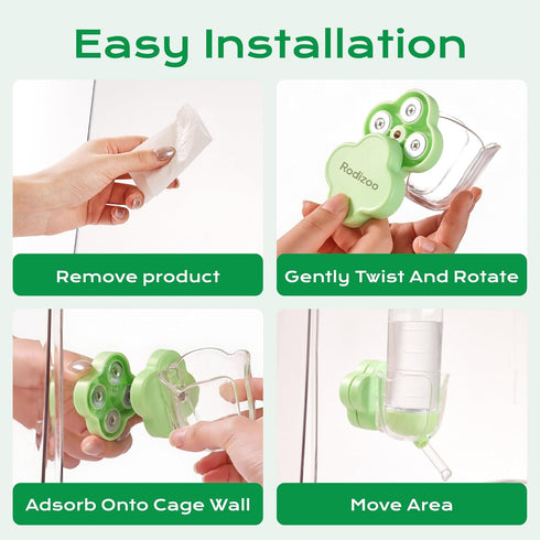 Hamster Water Bottle Holder - Magnetic & Repositionable, Adjustable Base for Hamster Cage, Secure Magnetic Mount, Easy