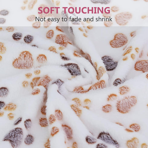 Comsmart Cute Paw Print Dog Blankets for Dogs and Cats, Soft Warm Fleece Throw for Small Medium Large Pets