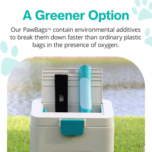 1 200 PawPail Scented Dog Poop Bags Refill with Carbon Filter - Roll of Standard Size Dog Waste Bags with Poop Filter