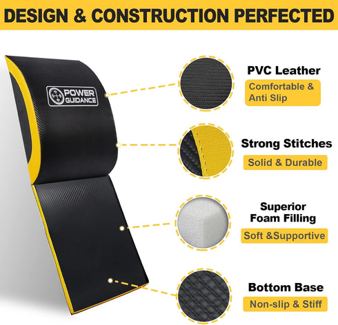 POWER GUIDANCE Ab Exercise Mat - Sit Up Pad for Full Range of Motion Ab Workouts