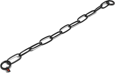 Dogline Herm Sprenger Black Stainless Steel Long Link Fur Saver Dog Training Collar, No-Pull Slip Chain, Made in Germany