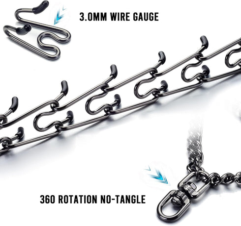 Dog Chain Collar Adjustable Stainless Steel Links with Quick Release Buckle for Small Medium Large Dogs