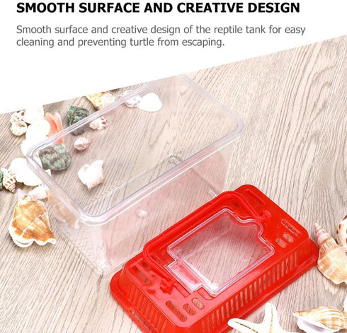 POPETPOP 5pcs Plastic Fish Bowls, Small World Habitat Portable Clear Tank for Small Critters and Reptiles
