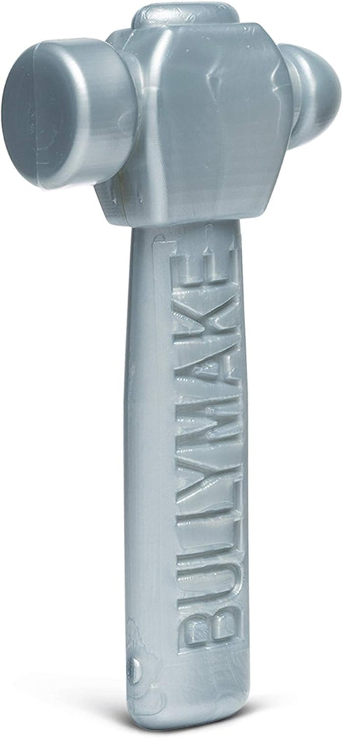 BULLYMAKE Silver Tough Chew Hammer Toy for Dogs, Durable Nylon Dog Toys