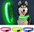 YFbrite Light Up Dog Collar, Full Adjustable Rechargeable LED Safety Glowing Collar for Night (Design 2-Green, Large)