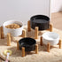 Petygooing Black Elevated Ceramic Dog Bowl for Small Breeds, Anti Slip Rubber Feeding Dish, 13.5 OZ (5.1In / 1.7 Cups)