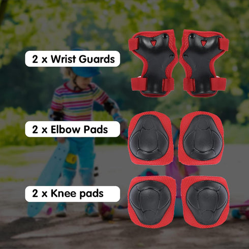 Kids Helmet Set, Toddler Helmet for Boys & Girls Age 3-8 with Knee, Elbow Pads, Wrist Guards for Bike, Skating