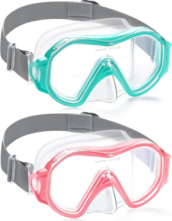 Supertrip Adult Swim Goggles - Tempered Glass Snorkeling Gear with Nose Cover