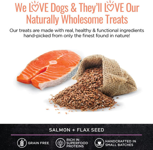 Smart Cookie Salmon Jerky Dog Treats - DHA, Omega Strips for Dogs & Puppies, 3oz Bag, Pack of 3