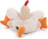 goDog Checkers Fat Rooster Dog Toy, Squeaky Plush, White, Small, Chew Guard Technology