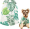 Dog Shirt Hawaiian Clothes, Leaf Printed Lapel Vest Summer Polo T-Shirt for Small Medium Dogs and Cats