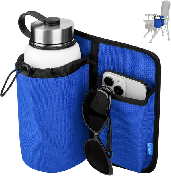Xxerciz Beach Chair Cup Holder, Chair Armrest Drink Holder Organizer Universal Water Bottle