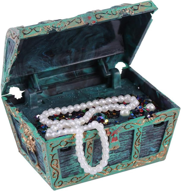 Fdit Aquarium Decorations - Artificial Decorative Treasure Jewelry Box Ornament for Fish Aquarium Landscape (Green)