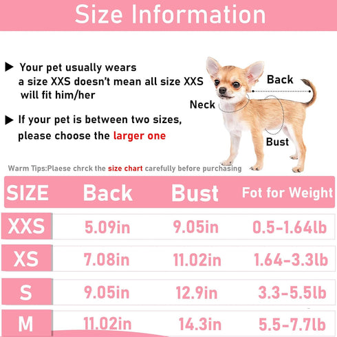 2 Pieces Dog Sweater for Small Dogs, Xmas Chihuahua Sweater, Warm Winter Clothes for Extra Small Pets