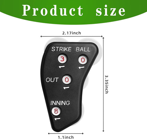 Watayo 4 Wheel Baseball Umpire Clicker, Black Umpire Indicator Gear for Scorekeeper Recording Outs & Innings