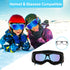 Kids Ski Goggles, OTG Anti-fog Snowboard Goggles for Boys & Girls Youth with Non-Slip Strap