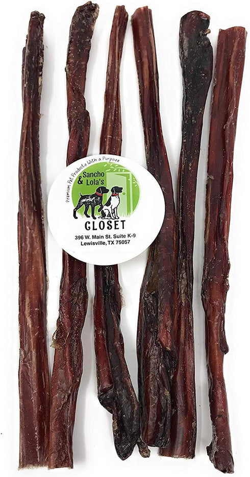 Sancho & Lola's 12" Steer Sticks/Bully Sticks for Dogs, Made in USA, Odor-Free Dental Chews for Light Chewers