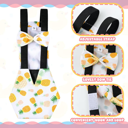 6 DoubleFill Pcs Chicken Diapers for Indoor Chickens Reusable Washable Duck Diapers with Bowtie Adjustable Ducklings