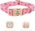 Lionheart glory Airtag Dog Collar Valentine's Day Collar for Large Dogs, Pink Dog Collars with Airtag Hloder Spring Dog Collar Heavy-Duty Pet Collar Adjustable