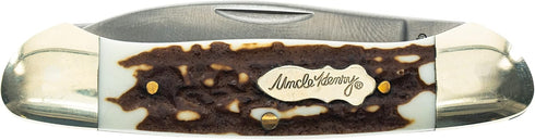 Uncle Henry Next Gen Staglon 11UH LG Canoe 6.1in Folding Knife with Two Stainless Steel Drop-Point Blades and Staglon Handle for Hunting, Camping and EDC by Uncle Henry