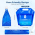 Water Container Bags, 4 Packs BPA Free Foldable Plastic 1.3 Gallon Water Container Bag for Camping Hiking Emergency