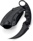 Fixed Blade Knife, D2 Steel Blade G10 Handle, Tactical EDC Knife Double edged sharp Claw Knife, Utility Knife for Outdoor Survival Hiking Camping with Kydex Sheath OK1212 (Black/Black) by OOULORE