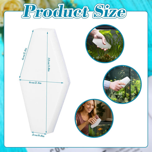 Widecook 20 Pcs Aquarium Cleaner Sponge Algae Cleaner Non Scratch Scrubber Pads Glass Aquarium Cleaning Tools Handheld
