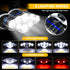 Rechargeable Headlamp, 8 LED 18000lm IPX4, Red Light Flashlight, USB Cable, 8 Modes for Outdoors Camping