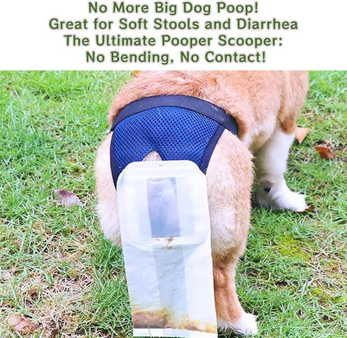 16.5-27.5lbs 15in) Wearable Waste Collection Bag For Small Elderly Dogs - Convenient Dog Poop Scooper and Waste
