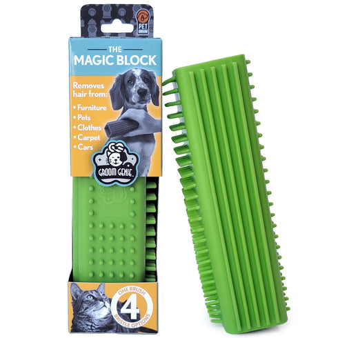 Magic Pet Block Brush - Dog Cat Hair Remover for Sofa, Furniture, Carpet & Clothing (Field Green)