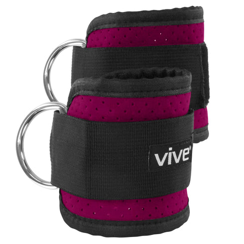 Vive Workout Ankle Straps for Women, Cable Kickback Machine Pair for Weighted Legs, Glutes, Abs