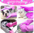 Dog Bath Gloves with 4 Pack Dog Toothbrush - Grooming Kit for Small, Medium, Large Dogs, Silicone Washing Gloves