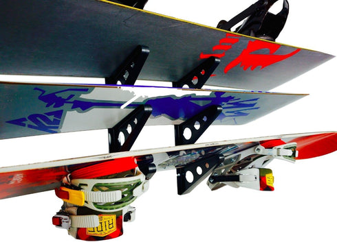 StoreYourBoard Snowboard Multi Wall Rack, Horizontal Mount, Holds 3 Boards