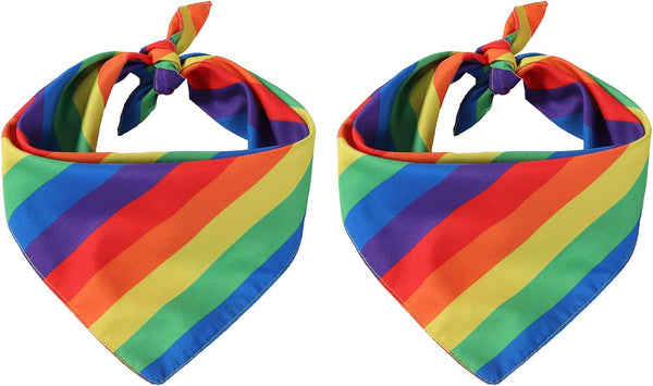 Tinsow 2 Pcs Breathable Bandanas Bibs - Rainbow Dog Kerchief for LGBT+ Pride Day, Dog Collar, Cat Pets Collar
