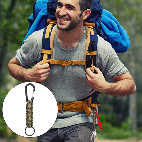 SENHAI 5 Pcs Paracord Keychains with Carabiner, Braided Lanyard Hook Clip for Outdoor Camping & Hiking