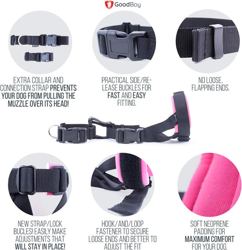 Gentle Muzzle Guard for Dogs - Prevents Biting and Chewing, Soft Neoprene Padding, Secure Comfort Fit, Training Guide